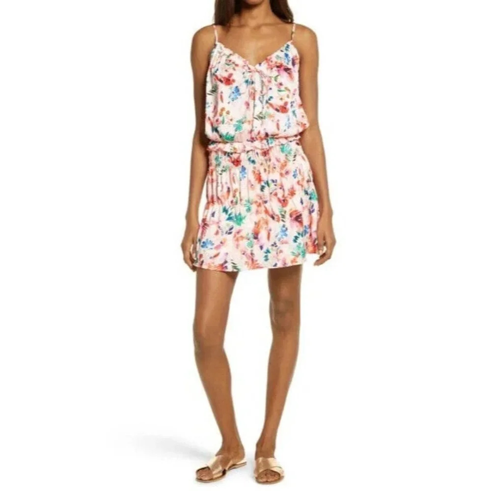 NSR Women's Teddi Floral Blouson Strappy Dress In Multi Size‎ M NWT